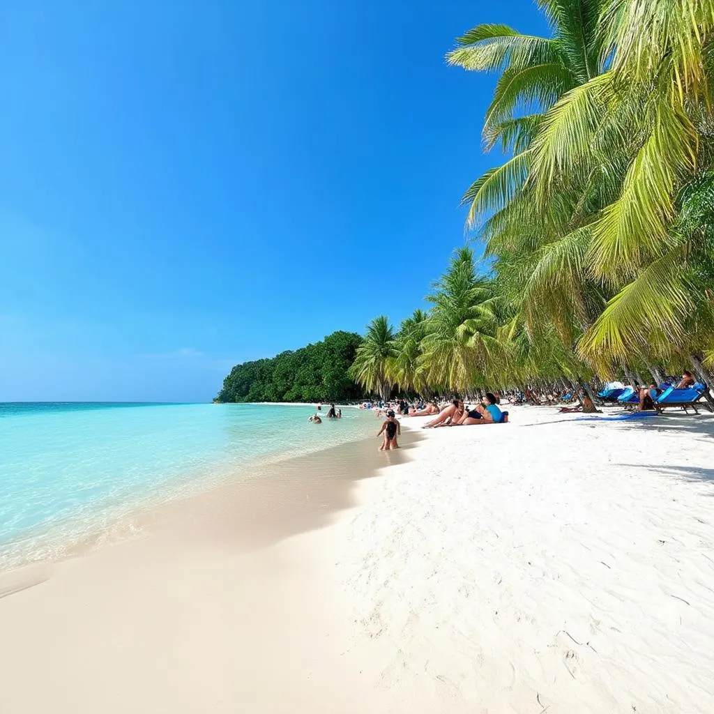 calm beach scene in phu quoc